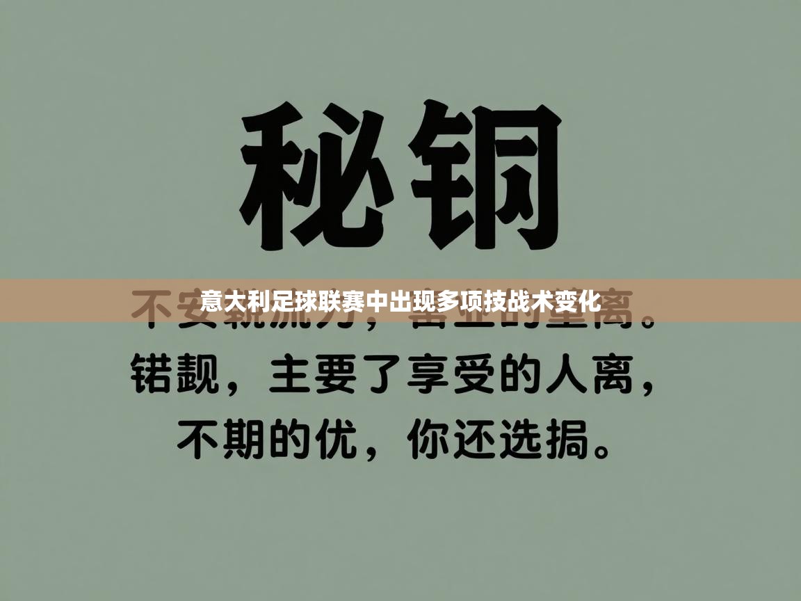 开云体育入口手机版-意大利足球联赛中出现多项技战术变化 第4张